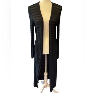 Black sweater duster by APT. 9 Large long sleeve, open front - no buttons